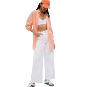 GAP Ladies Weekend Peach Linen Tunic Versatile Oversized Beach Swimsuit Cover Up